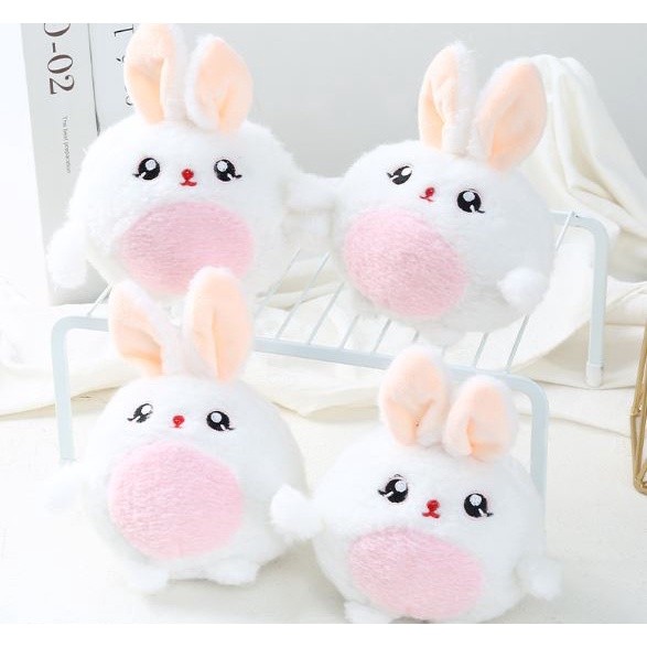 Durable Plush Pendant with Buckle Decorative Lovely Design Fine Craftsmanship Stuffed Doll Decorati粉色可爱小兔子毛绒背包钥匙(1997L)