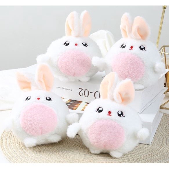Durable Plush Pendant with Buckle Decorative Lovely Design Fine Craftsmanship Stuffed Doll Decorati粉色可爱小兔子毛绒背包钥匙(1997L) - Image 9