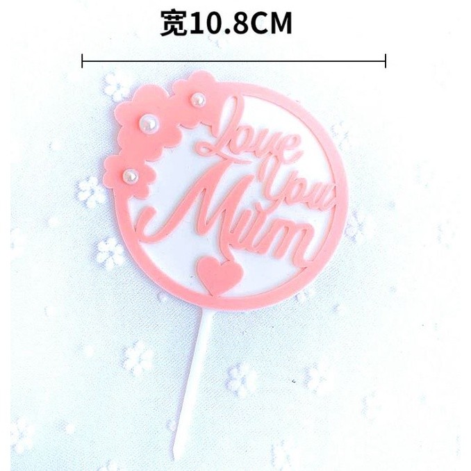 New Fashion Mother's Day Acrylic Cake Toppers Mum Letters Print Mother Birthday Party Home Decorative(803L) - Image 13