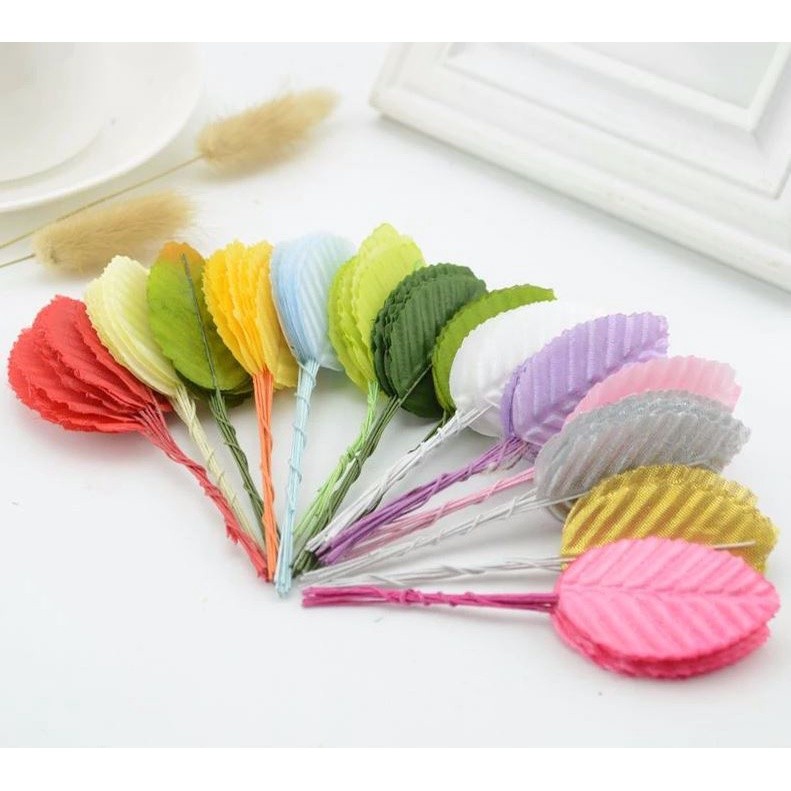 10pcs Mini Nylon Silk Leaf-shaped Leaves Artificial Flower For Wedding Decoration DIY Wreath Gift (1022L)
