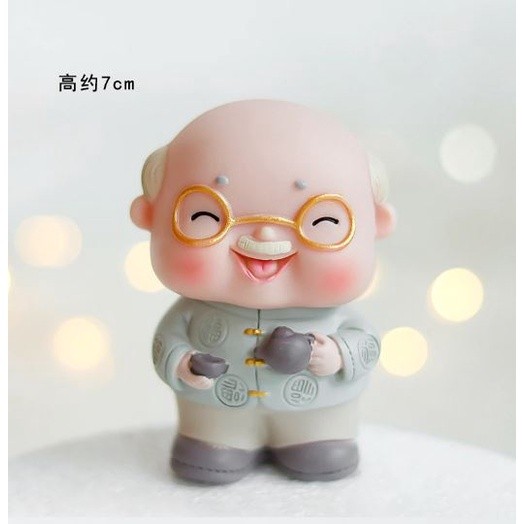 Kawaii Figures Grandma Grandpa Old Couple DIY Mini Fairy Garden Ornament Doll Couple Gift(944L) - Image 12