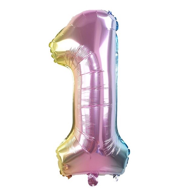 32inch Iridescent Rainbow Color Number Foil Balloons Birthday Wedding Party Decoration(688L) - Image 4