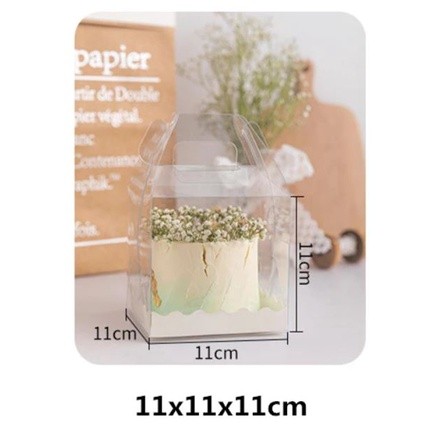 3/4/5 Inch Transparent Handle Boxes Cake Decoration Baby Show Birthday Package Supplies Food Snack(1003L) - Image 4