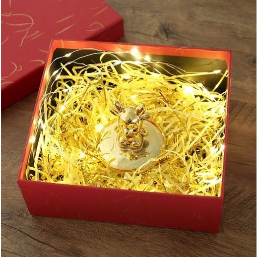 20g Gold Thread Mixed Raffia Thick Paper Silk Gift Box Luminous Filling Wedding Birthday 金线混合拉菲草(1990L) - Image 3