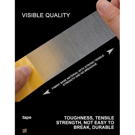 10M/20M Strong Self-adhesive Mesh Double-sided Tape Wedding Party Carpet Fixing Cloth Base Tape Household 双面布基胶带(1982L) - Image 8