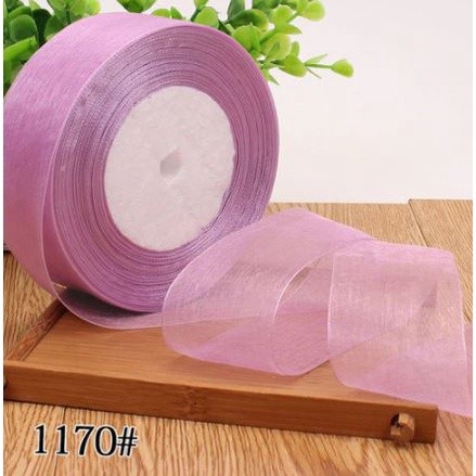 50yard 2/2.5cm Organza Ribbon gift wrapping decoration Christmas silk ribbons for Wedding DIY Craft(1074L) - Image 19