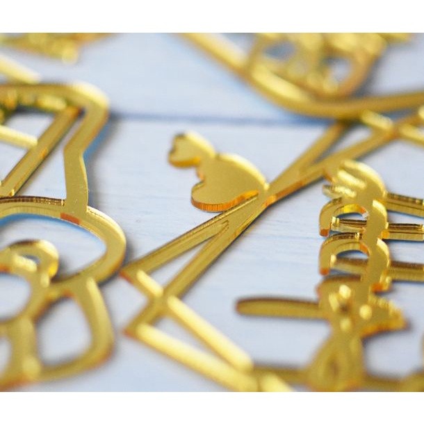Cute Rabbit Hello Kitty Acrylic Birthday Gold Cake Topper for Girls Baby Birthday Party Cake Decorations(817L) - Image 3