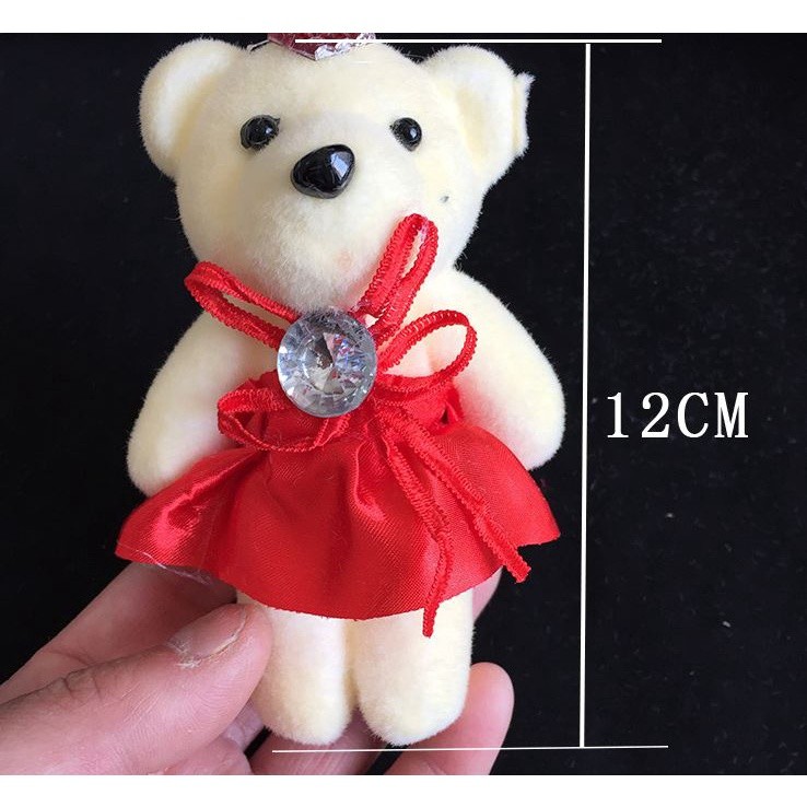 1pc Small Plush Stuffed Mini Teddy Bear Toys Wedding Flower Bouquet Little Satin Cartoon 卡通花束冰淇淋泡沫熊公仔 (1013L) - Image 9