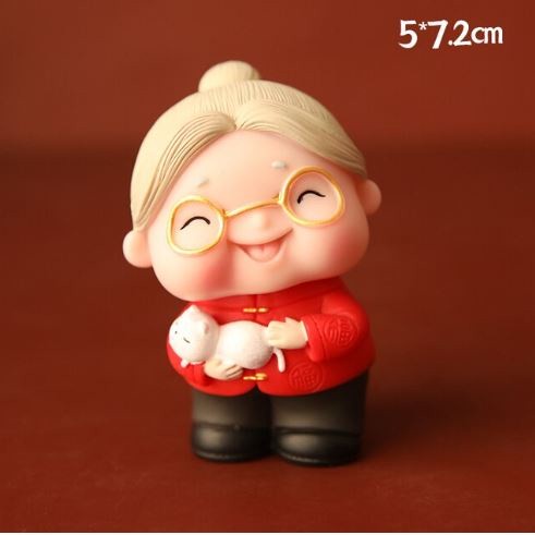 Kawaii Figures Grandma Grandpa Old Couple DIY Mini Fairy Garden Ornament Doll Couple Gift(944L) - Image 13