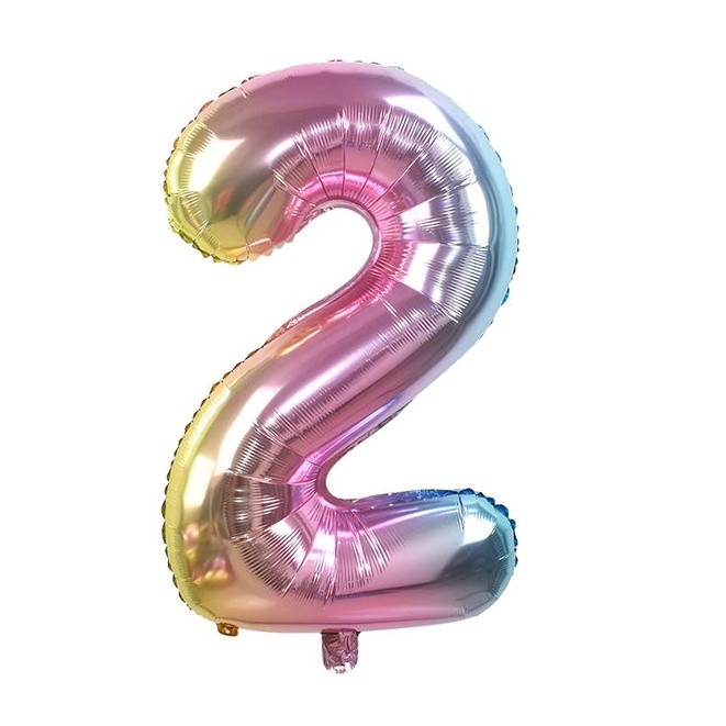 32inch Iridescent Rainbow Color Number Foil Balloons Birthday Wedding Party Decoration(688L) - Image 5
