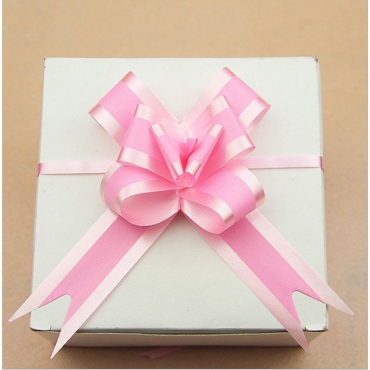 10pcs/lot 3cm Ribbon (Pink) Christmas Gift Wrap Pull Bows Gift Ribbons Happy New Year Birthday Wedding Car Decor(470L) - Image 5