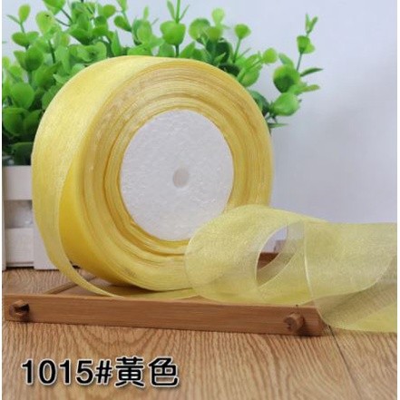 50yard 2/2.5cm Organza Ribbon gift wrapping decoration Christmas silk ribbons for Wedding DIY Craft(1074L) - Image 8