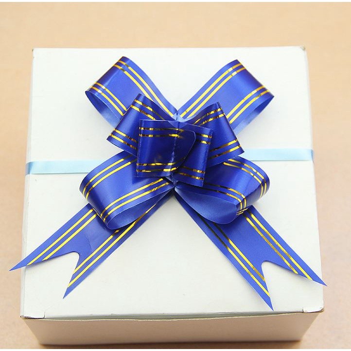 10pcs 3cm Ribbon (Gold) Christmas Gift Wrap Pull Bows Gift Ribbons Happy New Year Birthday Party Wedding Car Decor(465L) - Image 7