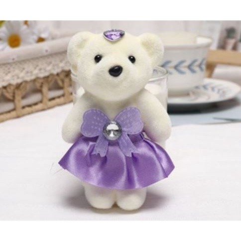 1pc Small Plush Stuffed Mini Teddy Bear Toys Wedding Flower Bouquet Little Satin Cartoon 卡通花束冰淇淋泡沫熊公仔 (1013L) - Image 12