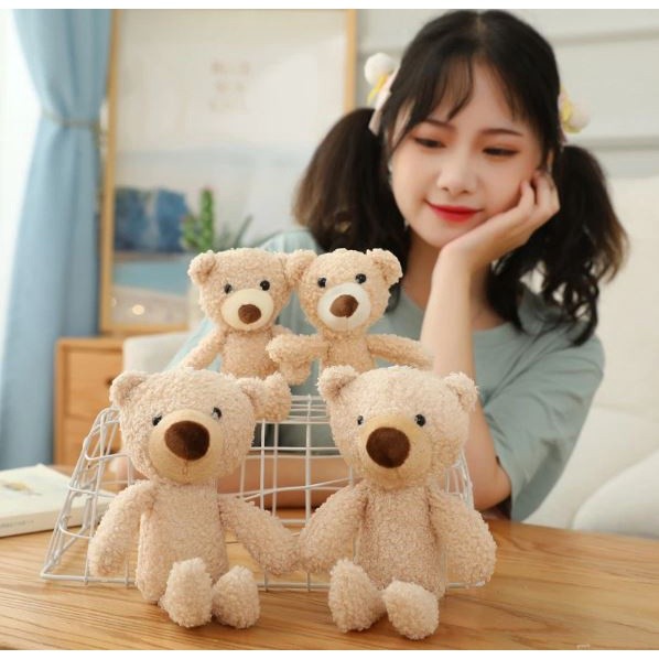 1pc 20cm Teddy Bear Stuffed Plush Toys Cute Key Chain Ring Dolls Bag Hanging Decoration For Boy/Girl网红小号泰迪熊毛绒玩具公仔(1989L)