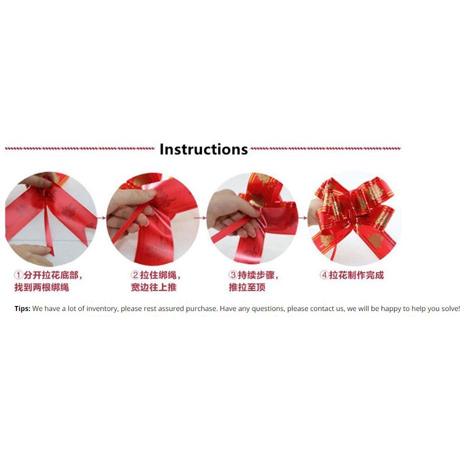 10PCS 1.8cm (Heart) Pull Bows Flower Ribbon For Wrapping Gift Decorate Wedding Car Party Christmas Birthday(1322L) - Image 4