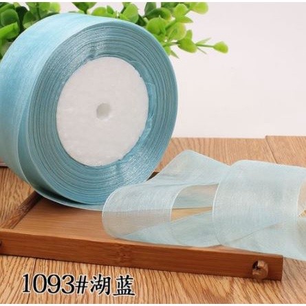50yard 2/2.5cm Organza Ribbon gift wrapping decoration Christmas silk ribbons for Wedding DIY Craft(1074L) - Image 10