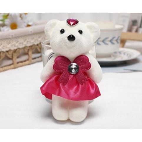 1pc Small Plush Stuffed Mini Teddy Bear Toys Wedding Flower Bouquet Little Satin Cartoon 卡通花束冰淇淋泡沫熊公仔 (1013L) - Image 17