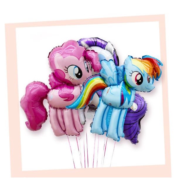 Little Pony Foil Balloons Pink Horse Kids Girl Latex Ballon Happy Birthday Party Banner Animal 新款小马彩虹独角兽铝膜气球(1986L) - Image 7
