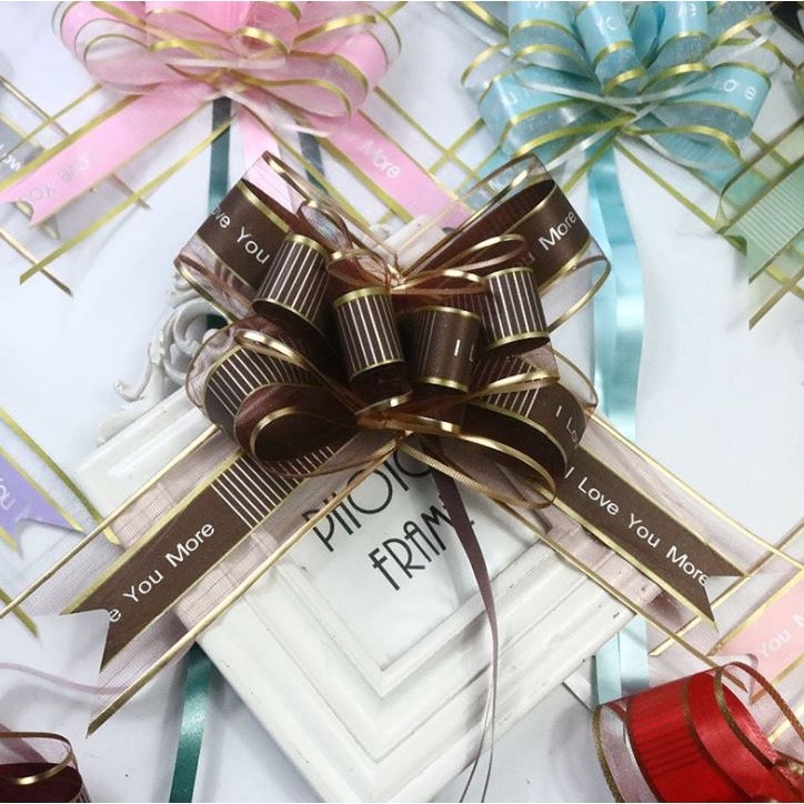 1pc 50mm Valentine'sDay Gift Packing I Love you more Large Organza Pull Bow Ribbon for Craft Wedding Decoration(1240L) - Image 4