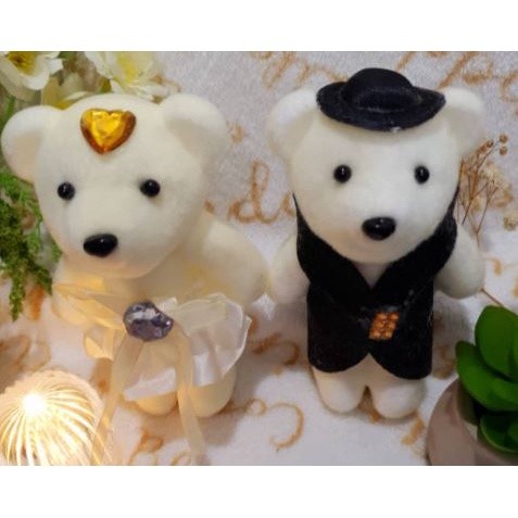 2PCS Hot Lover Plush Bear Toys Small Pendant Wholesale Couple Wedding Bouquet Bears Soft Stuffed Toy For Kids (1582L) - Image 9