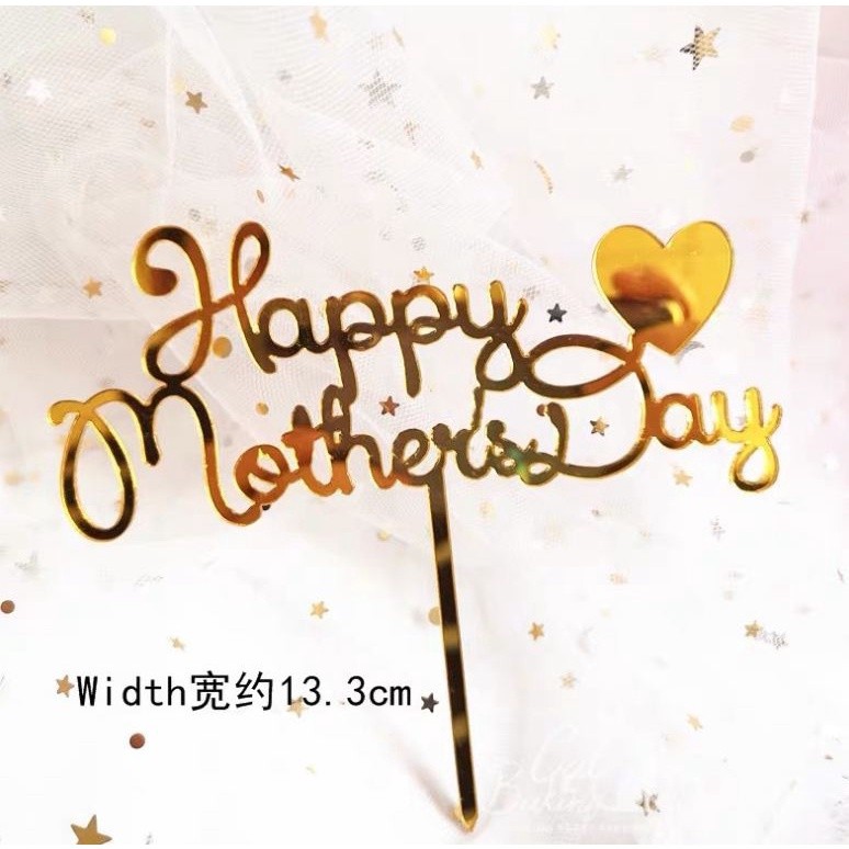New Fashion Mother's Day Acrylic Cake Toppers Mum Letters Print Mother Birthday Party Home Decorative(803L) - Image 4