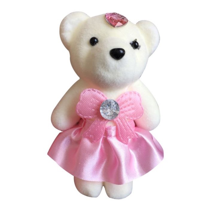 1pc Small Plush Stuffed Mini Teddy Bear Toys Wedding Flower Bouquet Little Satin Cartoon 卡通花束冰淇淋泡沫熊公仔 (1013L) - Image 15