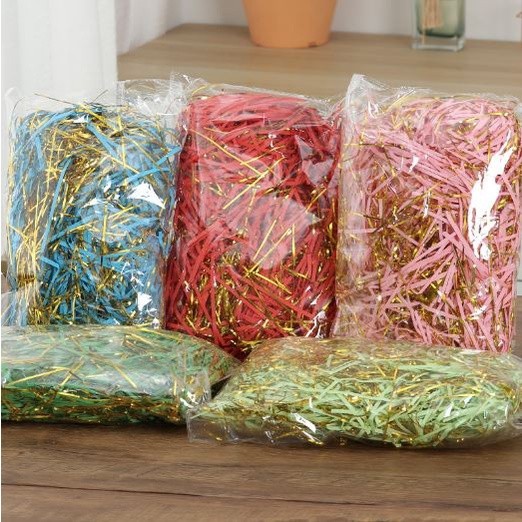 20g Gold Thread Mixed Raffia Thick Paper Silk Gift Box Luminous Filling Wedding Birthday 金线混合拉菲草(1990L) - Image 7