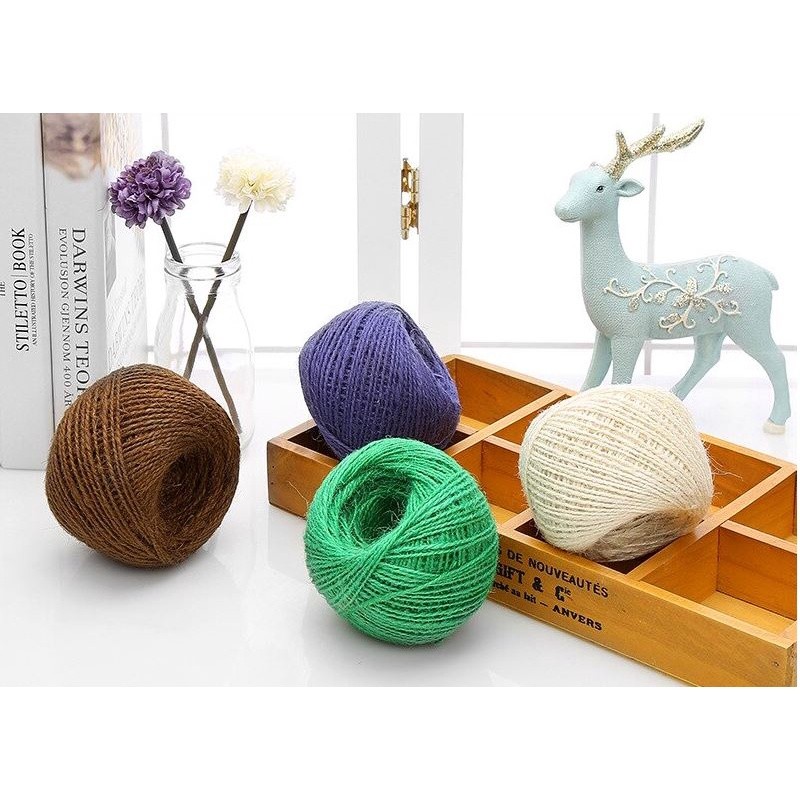 50Meters 2mm Colorful Natural Jute Cord Burlap Twine Rope For Handmade Gift Wrap DIY Crafts Home Wedding 彩色麻绳 (1980L) - Image 3