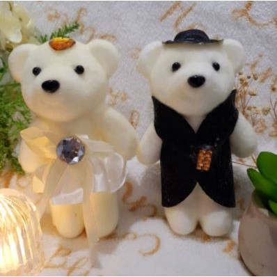 2PCS Hot Lover Plush Bear Toys Small Pendant Wholesale Couple Wedding Bouquet Bears Soft Stuffed Toy For Kids (1582L) - Image 6
