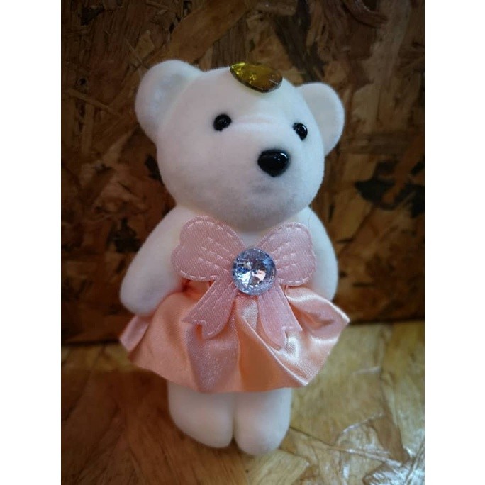 1pc Small Plush Stuffed Mini Teddy Bear Toys Wedding Flower Bouquet Little Satin Cartoon 卡通花束冰淇淋泡沫熊公仔 (1013L) - Image 18