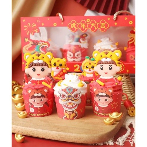 2023 New Year Cupcake Paper Muffin Cup Oil-Proof For Pastry Cake Kit New Year Spring Festival Favours(2022L)