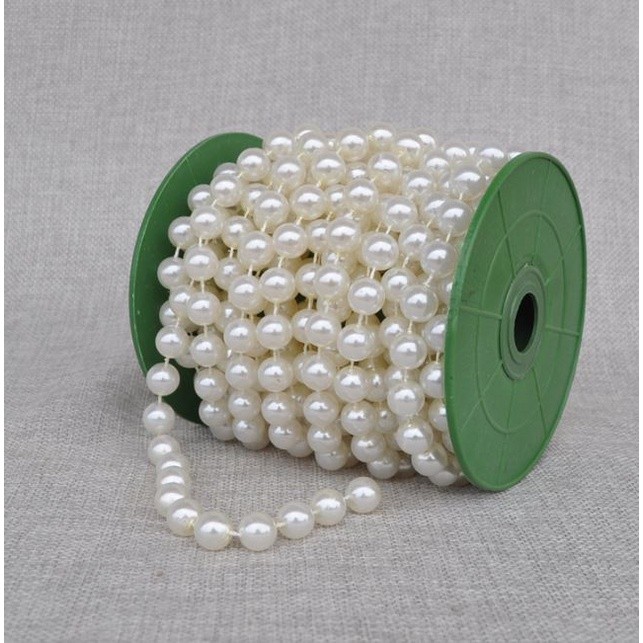 1 roll 4/6/8/10mm Imitation Pearl Beads Line Chain Trim pearls for crafts DIY Wedding Bride Bouquet Decoration(1998L) - Image 12