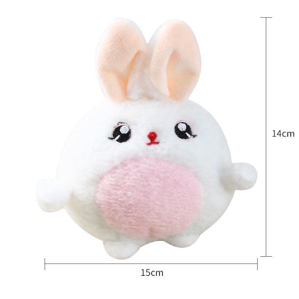 Durable Plush Pendant with Buckle Decorative Lovely Design Fine Craftsmanship Stuffed Doll Decorati粉色可爱小兔子毛绒背包钥匙(1997L) - Image 3