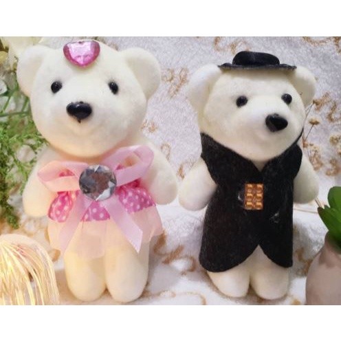 2PCS Hot Lover Plush Bear Toys Small Pendant Wholesale Couple Wedding Bouquet Bears Soft Stuffed Toy For Kids (1582L) - Image 7
