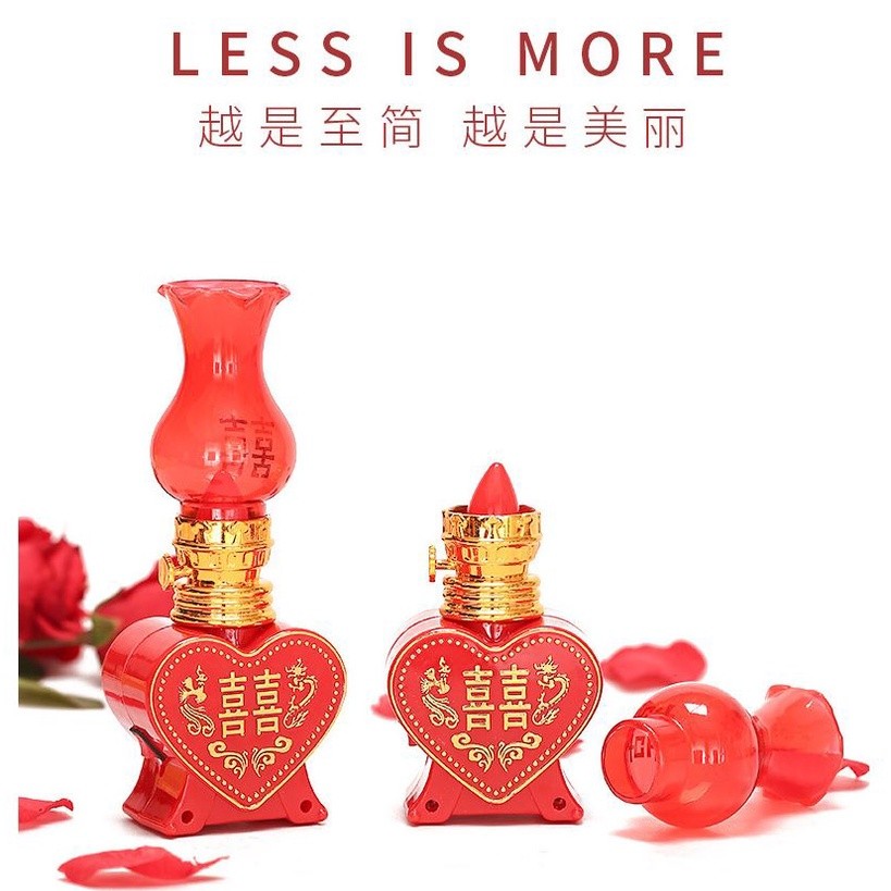 1set Wedding LED electronic candle light red plastic peach heart wedding happy word light 电子蜡烛灯红色塑料桃心结婚喜字灯(1252L) - Image 3
