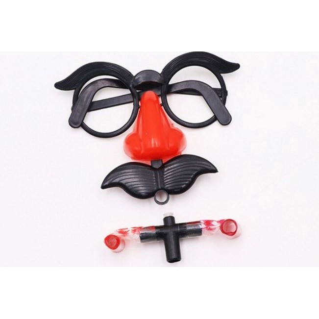 Party Favors Funny Clown Nose Mustache Glasses Whistle Costume Ball Round Frame False Nose blow out 胡子大眼镜大鼻子吹龙(2033L) - Image 5
