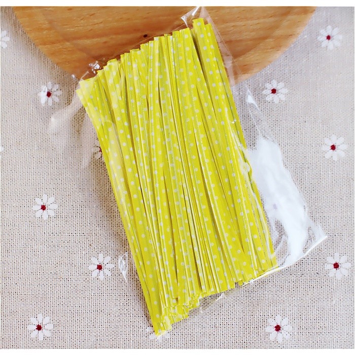 100pcs/bag 9cm Multiple colors PVC grid Sealing wire bakery packing sealing bread cake decoration(171L) - Image 2
