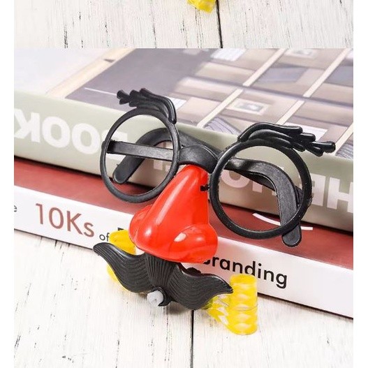 Party Favors Funny Clown Nose Mustache Glasses Whistle Costume Ball Round Frame False Nose blow out 胡子大眼镜大鼻子吹龙(2033L) - Image 2