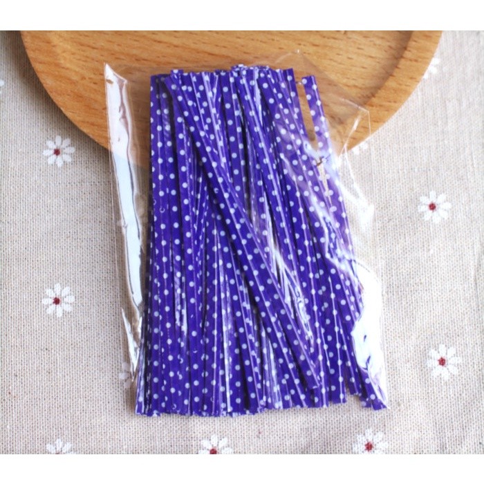 100pcs/bag 9cm Multiple colors PVC grid Sealing wire bakery packing sealing bread cake decoration(171L) - Image 3