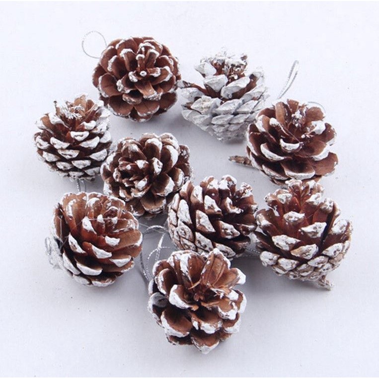 6pcs Artificial Plants Fake Pine Cone Decorative Flowers Wreaths for Home Wedding Decoration Christmas Tree Decor(2028L) - Image 3