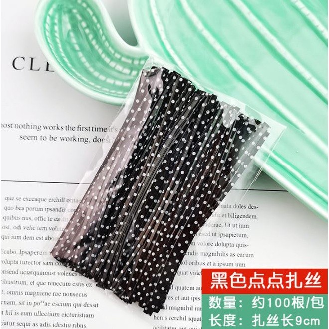 100pcs/bag 9cm Multiple colors PVC grid Sealing wire bakery packing sealing bread cake decoration(171L) - Image 10