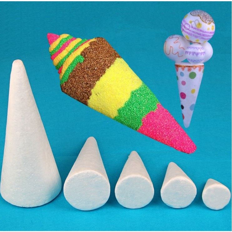 XMAS Polystyrene Styrofoam Foam Tip Cone Flat Cone For Craft DIY Accessory Handmade Party Celebration Festival(1378L) - Image 5