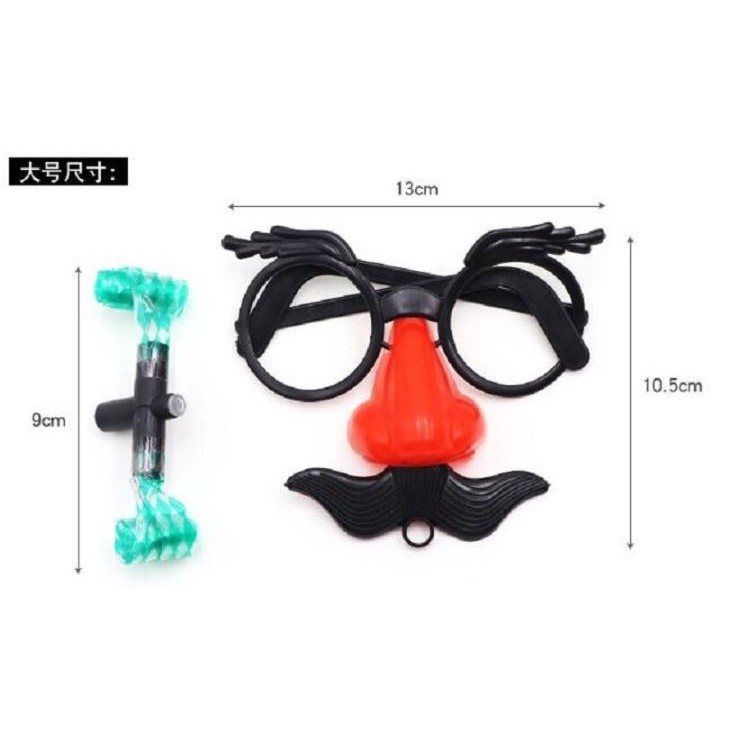 Party Favors Funny Clown Nose Mustache Glasses Whistle Costume Ball Round Frame False Nose blow out 胡子大眼镜大鼻子吹龙(2033L) - Image 11