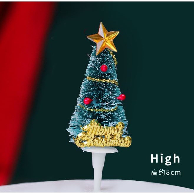 Merry Christmas Cake Topper Birthday Party Cake Insert Xmas Cakes Dessert Decor New Year Gift Christmas Tree(2037L) - Image 5
