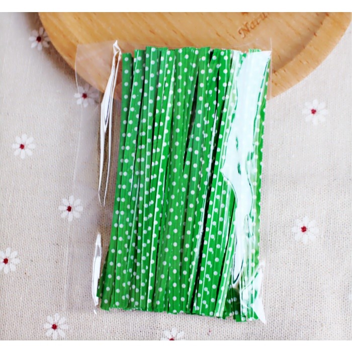 100pcs/bag 9cm Multiple colors PVC grid Sealing wire bakery packing sealing bread cake decoration(171L) - Image 4