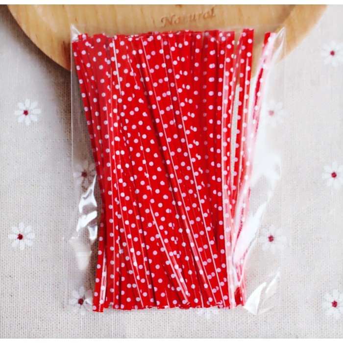 100pcs/bag 9cm Multiple colors PVC grid Sealing wire bakery packing sealing bread cake decoration(171L) - Image 7