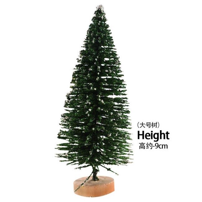 7/9/10/15/20cm Mini Snow Pine Needle Tree Bauble Crafts Noel Tree Ornaments Wooden Christmas Decorations for Home(1102L) - Image 10