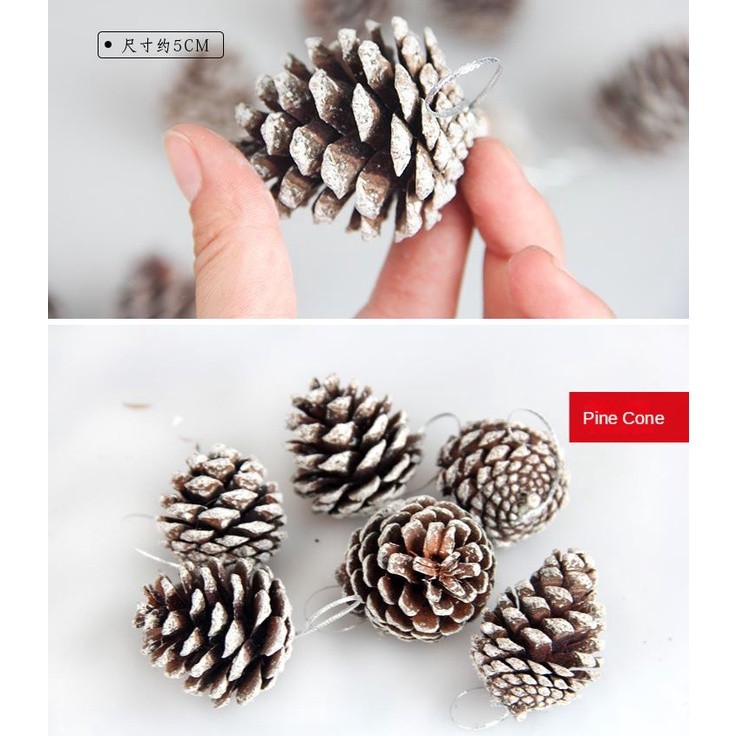 6pcs Artificial Plants Fake Pine Cone Decorative Flowers Wreaths for Home Wedding Decoration Christmas Tree Decor(2028L) - Image 6