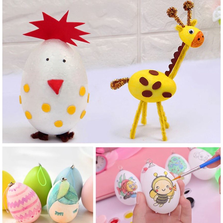4pcs 6cm Modelling Polystyrene Styrofoam Foam Egg Ball For DIY Christmas Day Or Easter Day Decoration DIY White (1376L) - Image 5